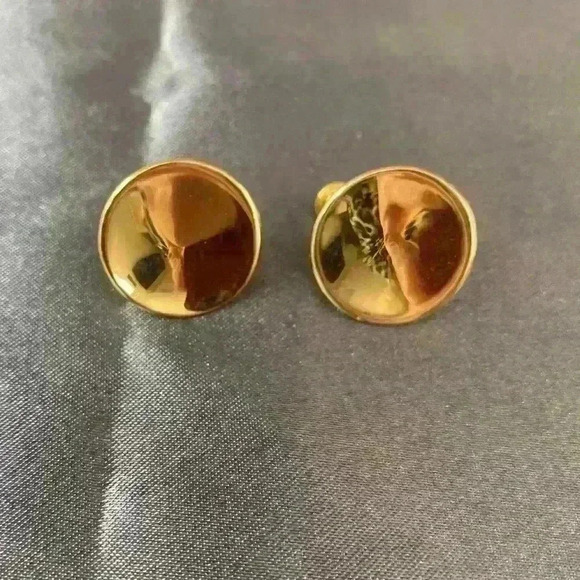Vintage gold-tone clip-on adjustable earrings - Picture 1 of 2